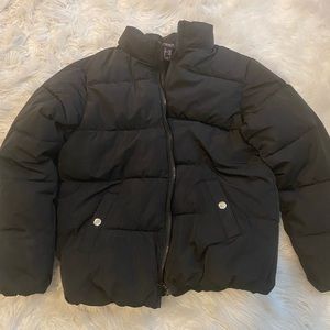 Forever 21 Girls Black Cropped Puffer Jacket